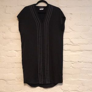 Vince NWT Black Dress with White Stitching Size 6